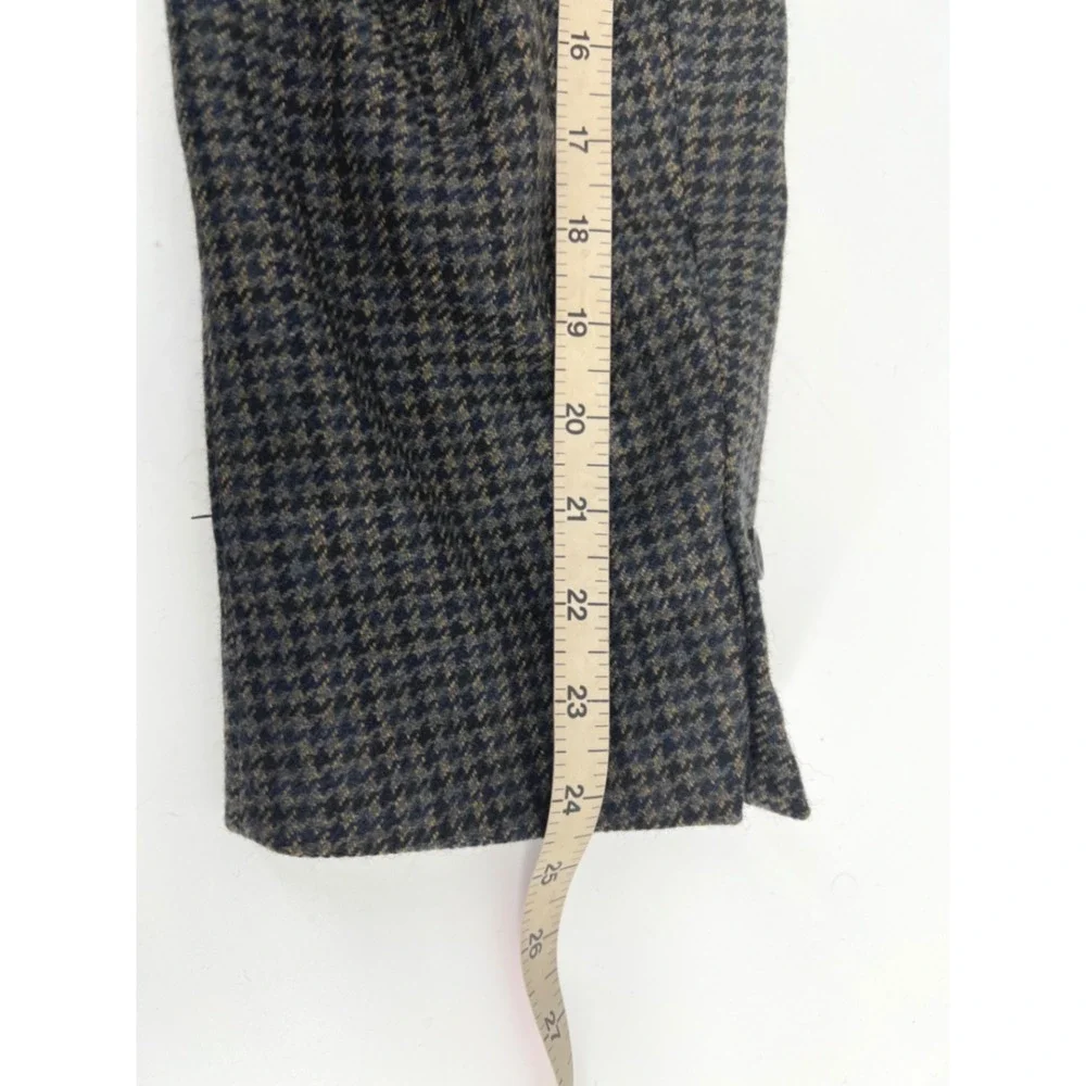 Austin Reed London Wool Blazer 42R Houndstooth Tweed Made USA Academia Professor